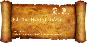 Rába Maximilián névjegykártya